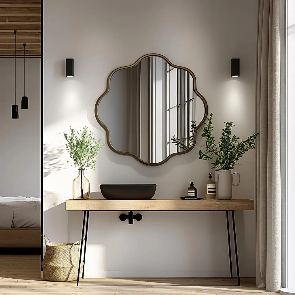 Minimalist Flower Shaped Mirror