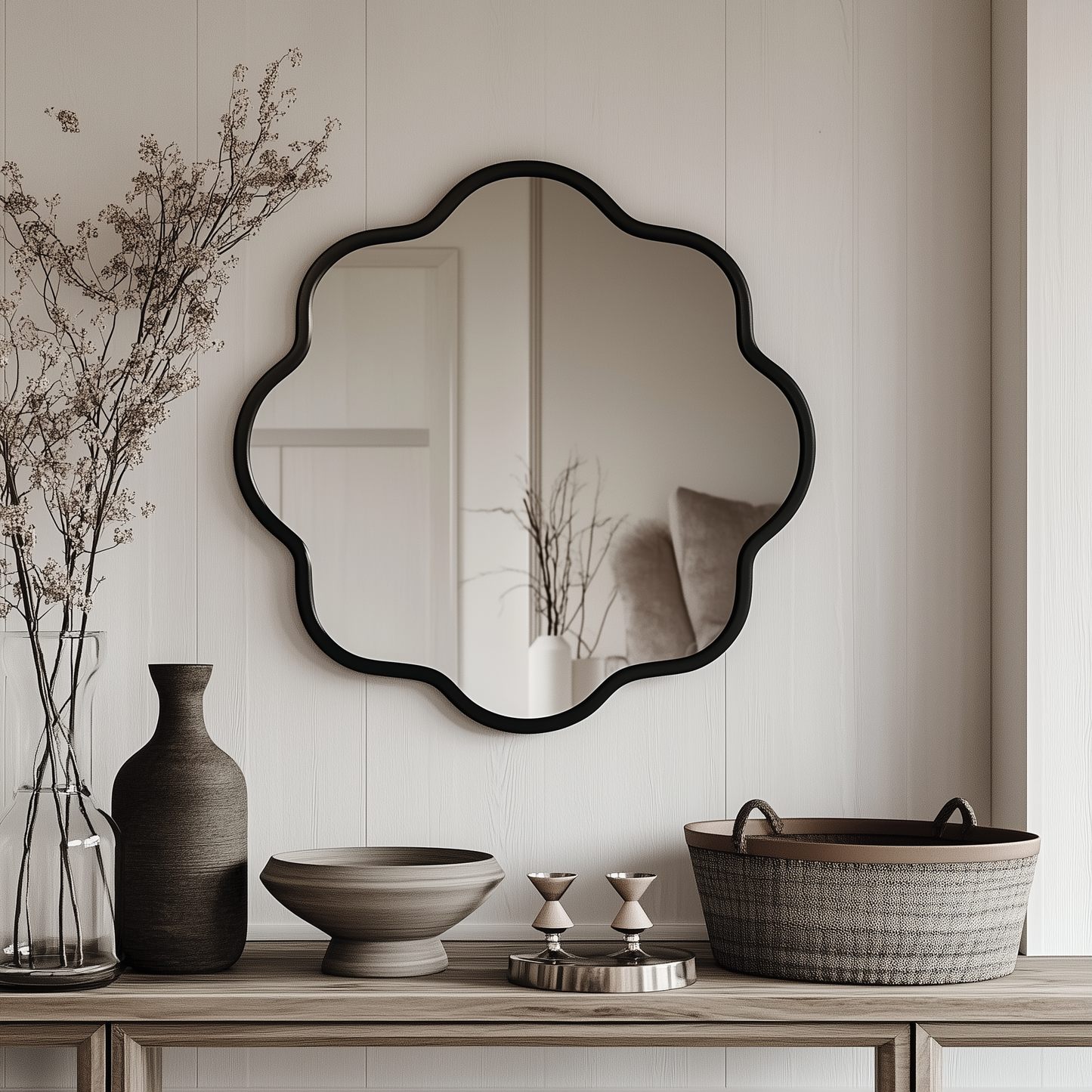 Minimalist Flower Shaped Mirror