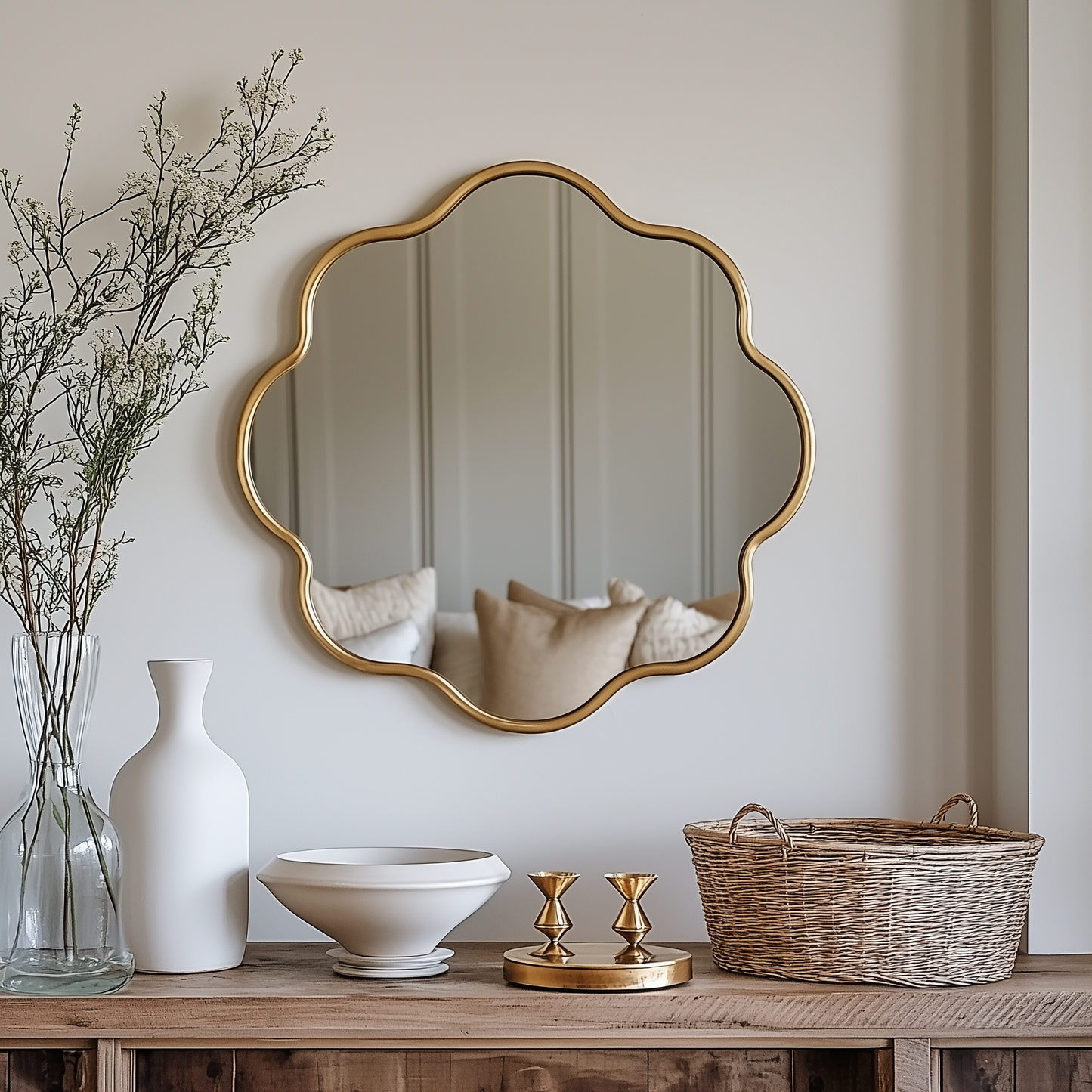 Minimalist Flower Shaped Mirror