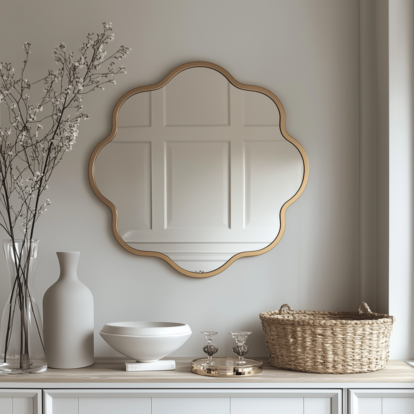 Minimalist Flower Shaped Mirror